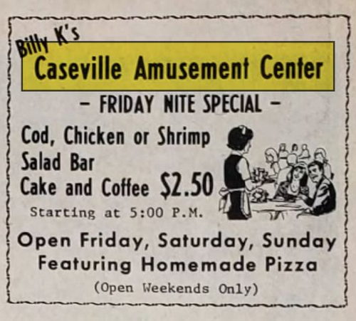 Caseville Amusement Center - Oct 9 1975 Ad